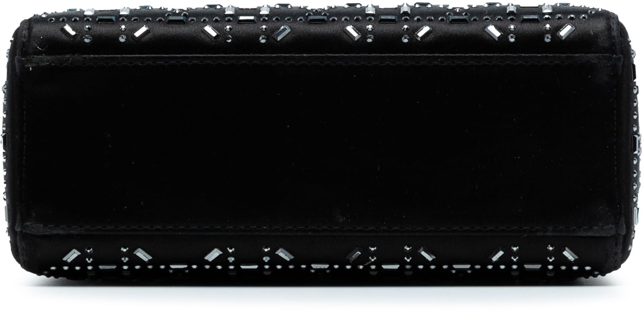 Dior Mini Satin Cannage Strass Crystal Embellished Lady Dior Zwart