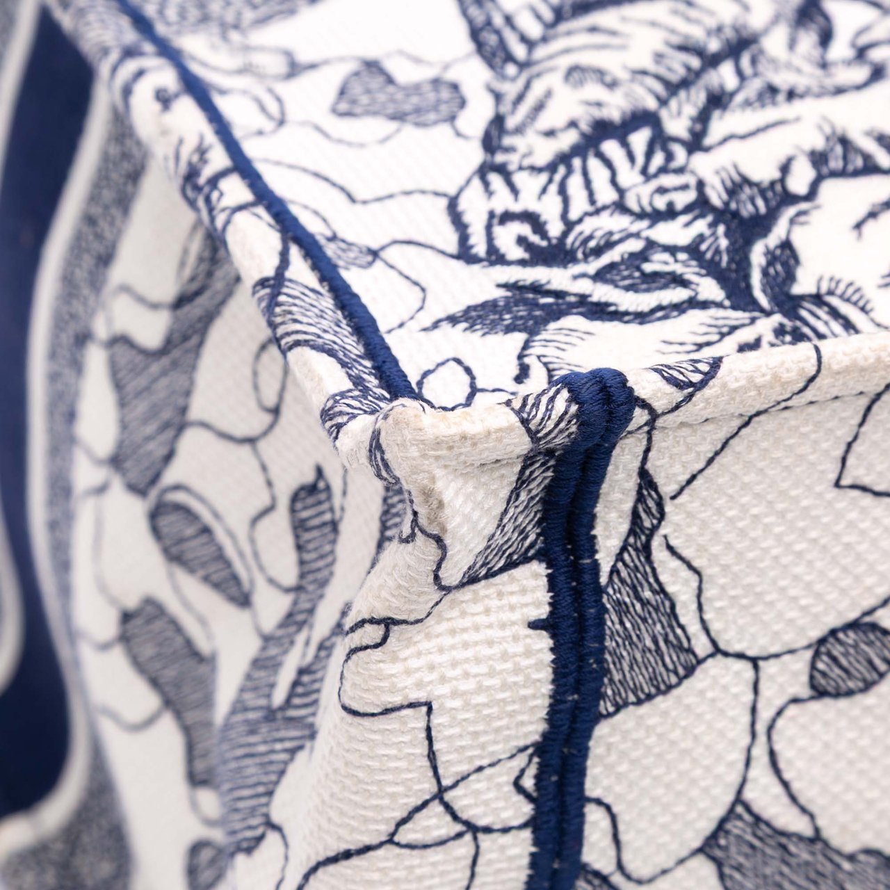 Dior Large Canvas Embroidered Around The World Book Tote Wit
