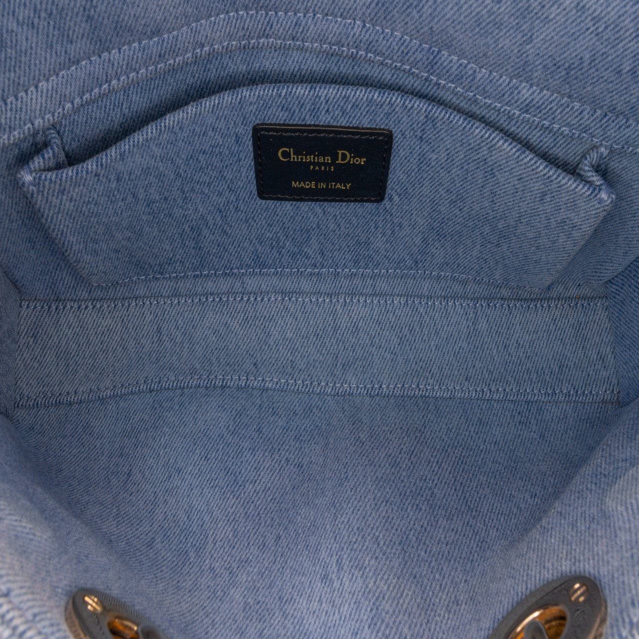 Dior Small Denim Macrocannage Lady D Joy Blauw