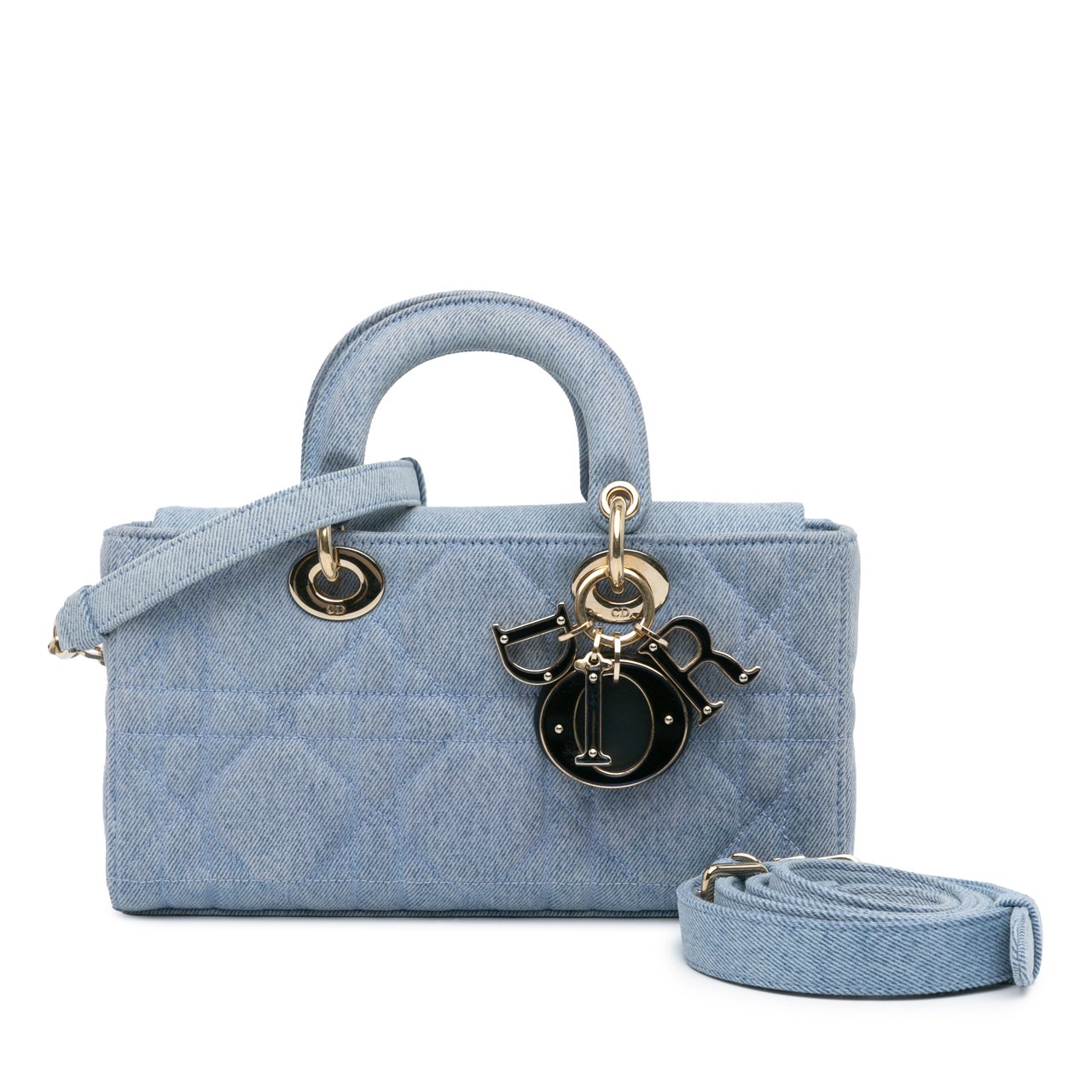Dior Small Denim Macrocannage Lady D Joy Blauw