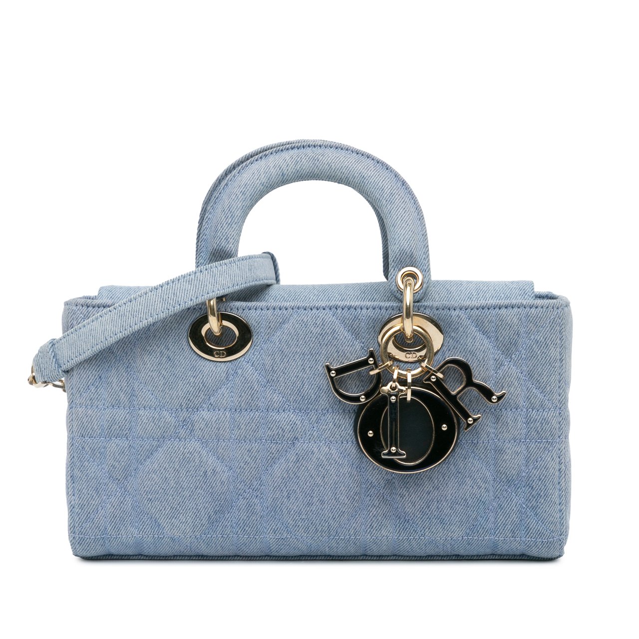 Dior Small Denim Macrocannage Lady D Joy Blauw