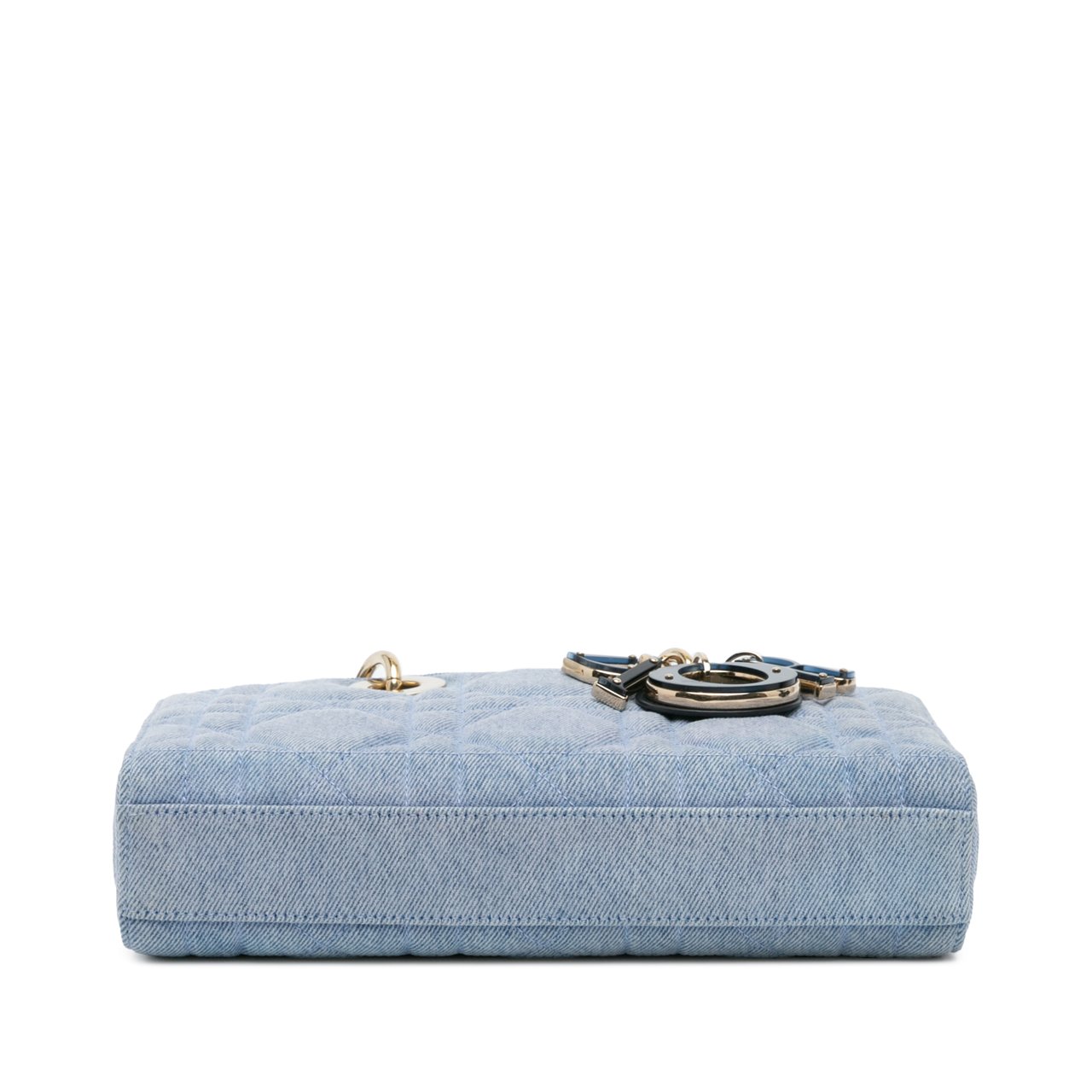 Dior Small Denim Macrocannage Lady D Joy Blauw