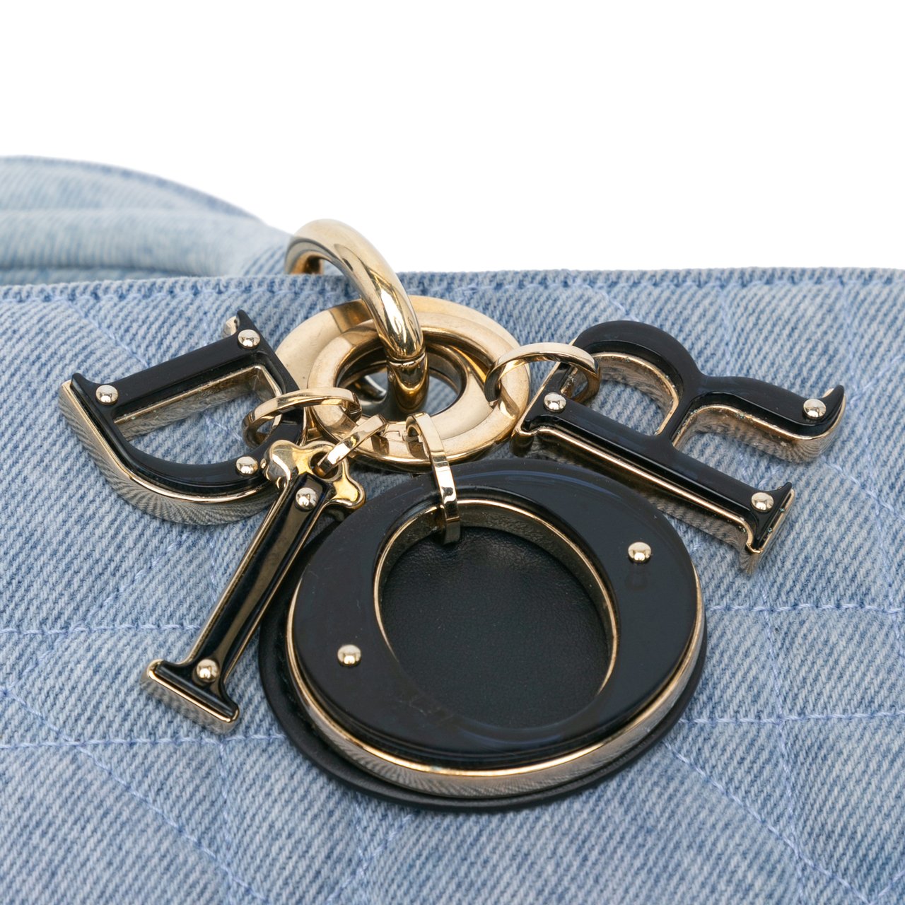 Dior Small Denim Macrocannage Lady D Joy Blauw