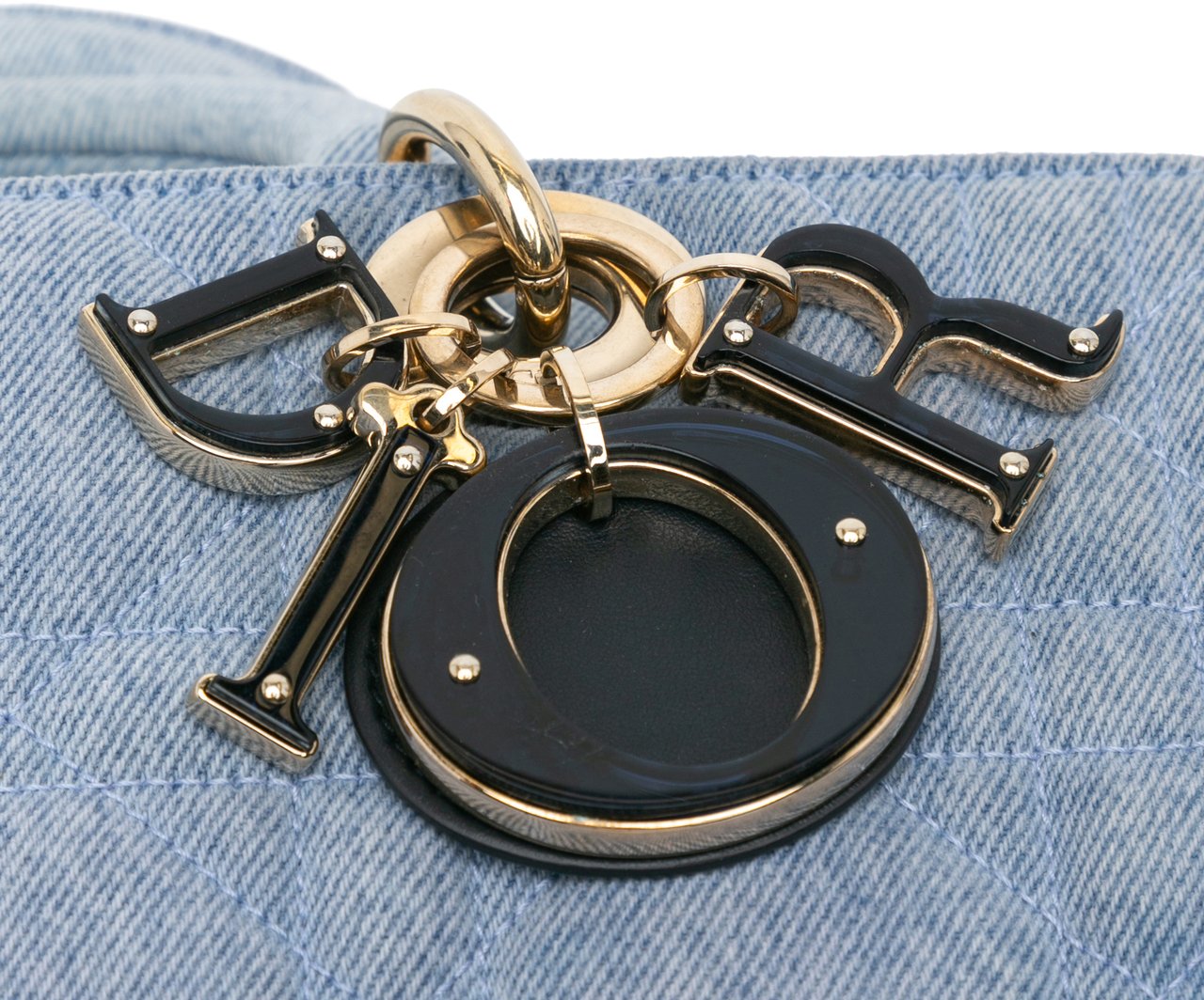 Dior Medium Denim Macrocannage Lady D Joy Blauw