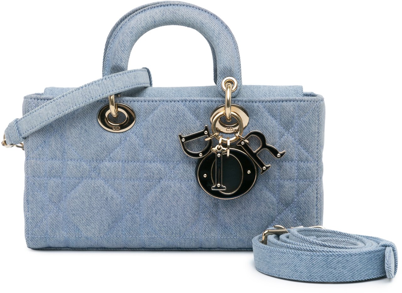 Dior Medium Denim Macrocannage Lady D Joy Blauw