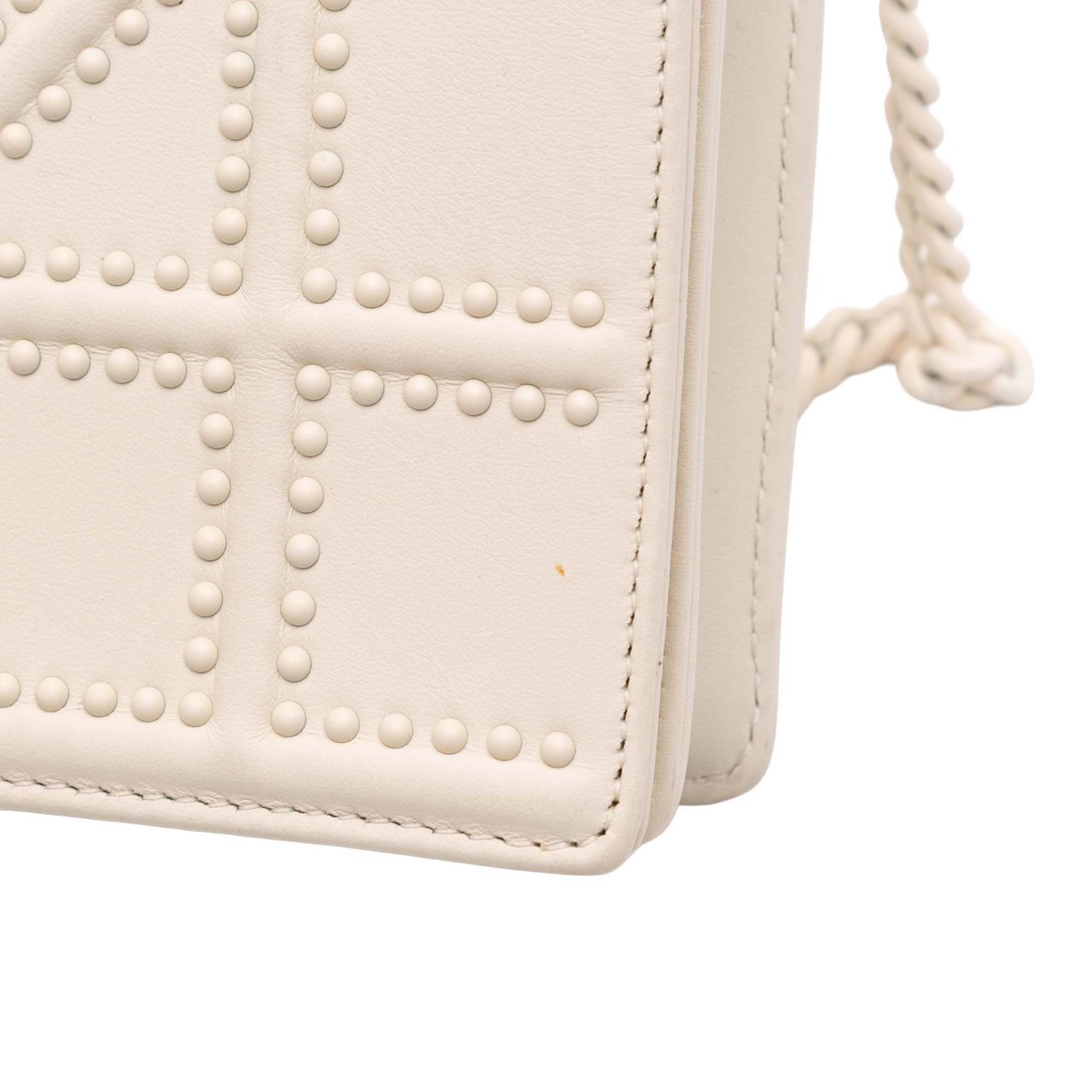 Dior Small Ultra Matte Studded Calfskin Diorama Wallet on Chain Wit