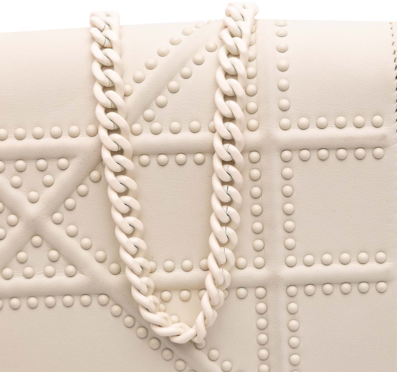 Dior Small Ultra Matte Studded Calfskin Diorama Wallet on Chain Wit