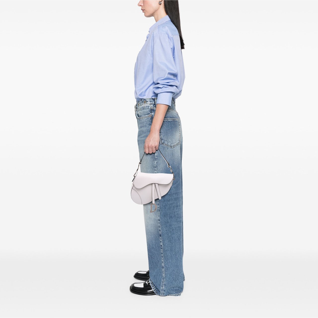 Dior Smooth Calfskin Saddle Bag Wit