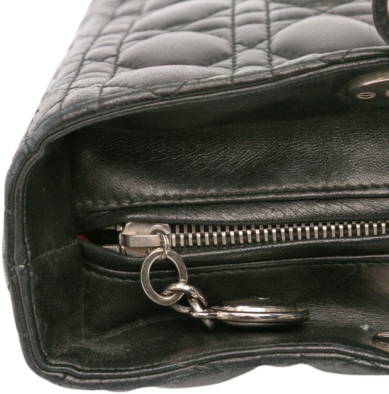 Dior Large Lambskin Cannage Lady Dior Zwart