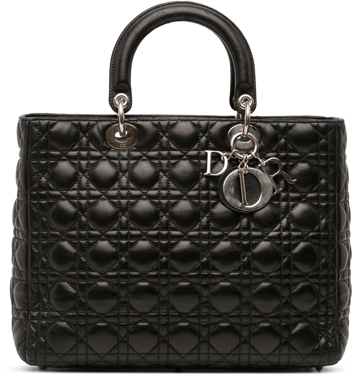 Dior Large Lambskin Cannage Lady Dior Zwart