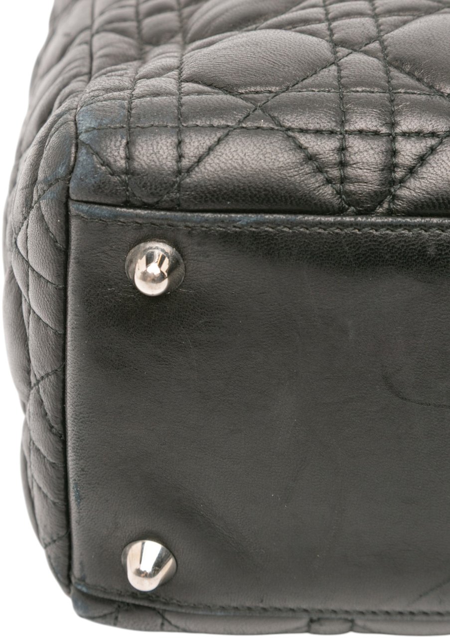 Dior Large Lambskin Cannage Lady Dior Zwart