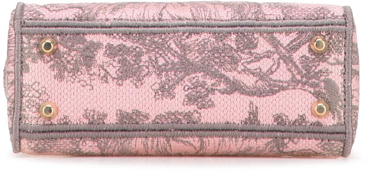 Dior Mini Embroidered Canvas Toile De Jouy Lady D Lite Roze