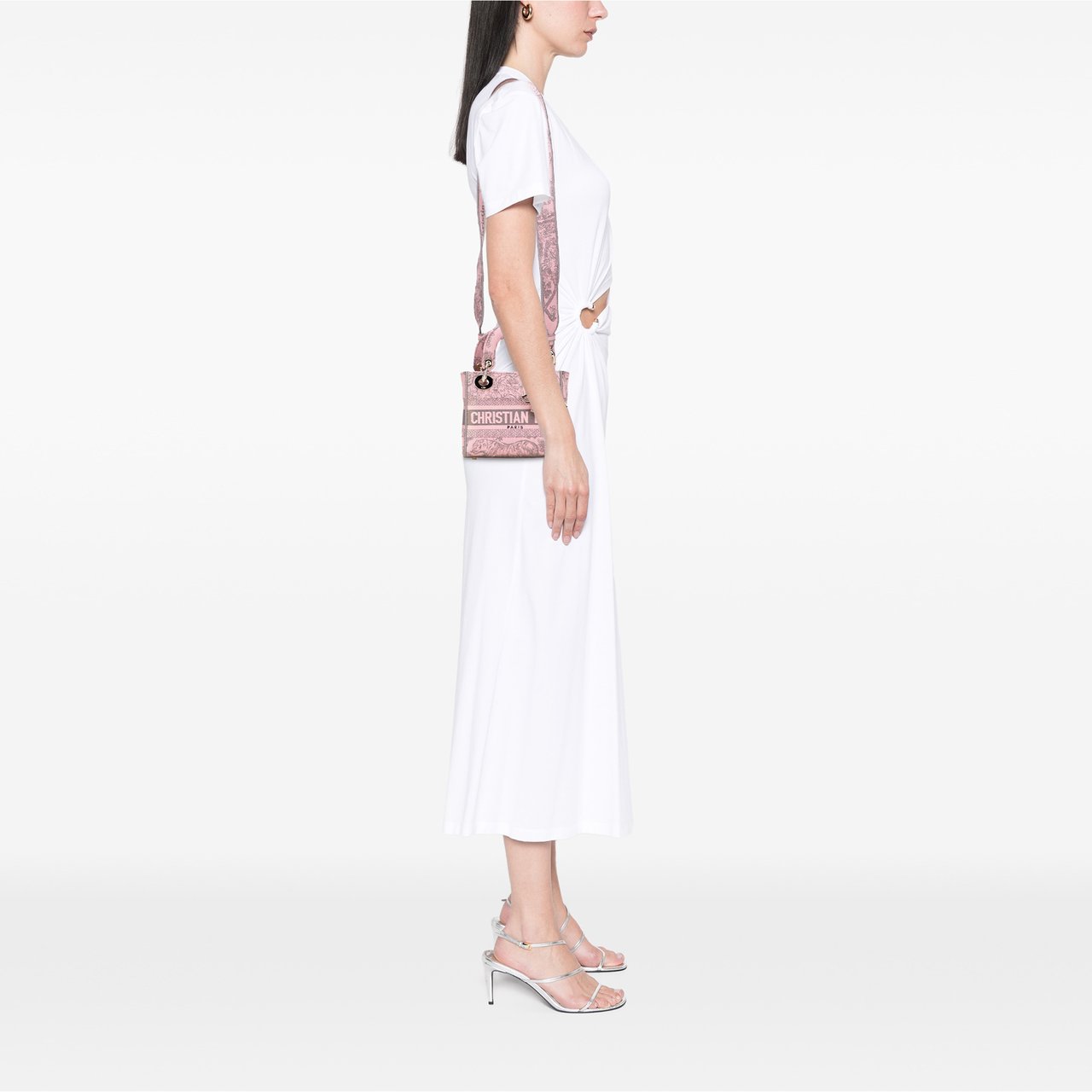 Dior Mini Embroidered Canvas Toile De Jouy Lady D Lite Roze