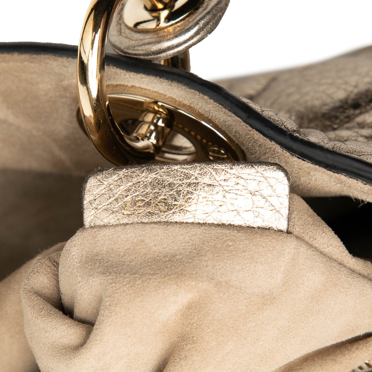 Dior Medium Metallic Grained Calfskin Cannage Supple Lady Dior Goud