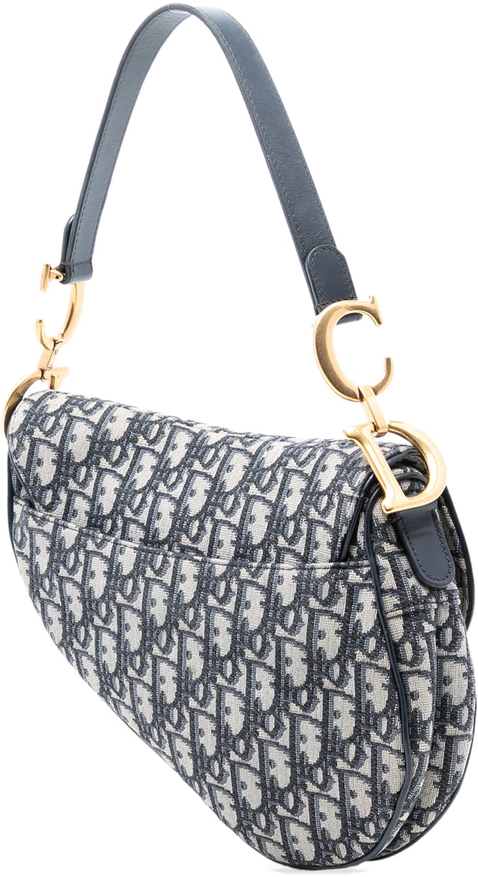 Dior Oblique Canvas Saddle Bag Blauw