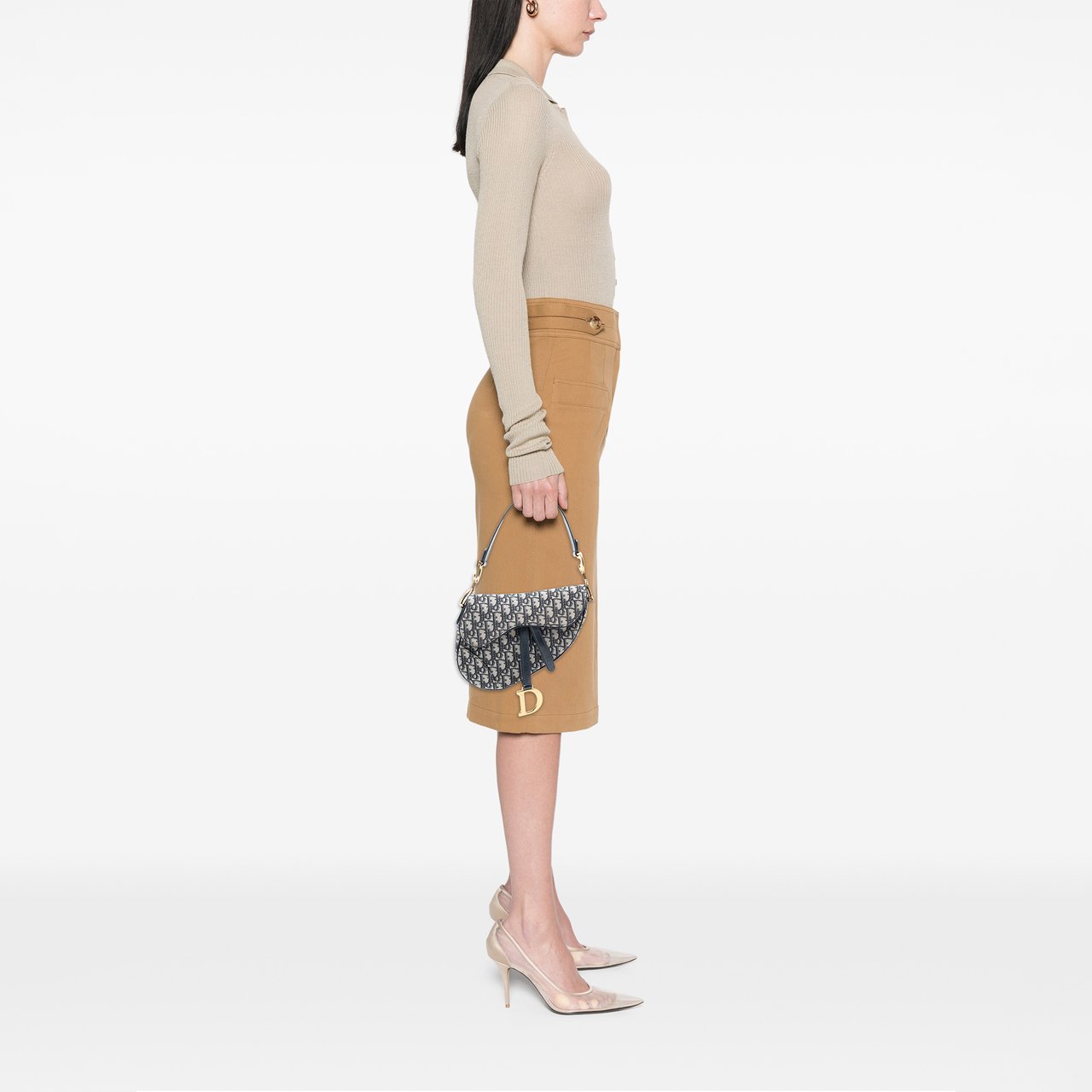 Dior Oblique Canvas Saddle Bag Blauw