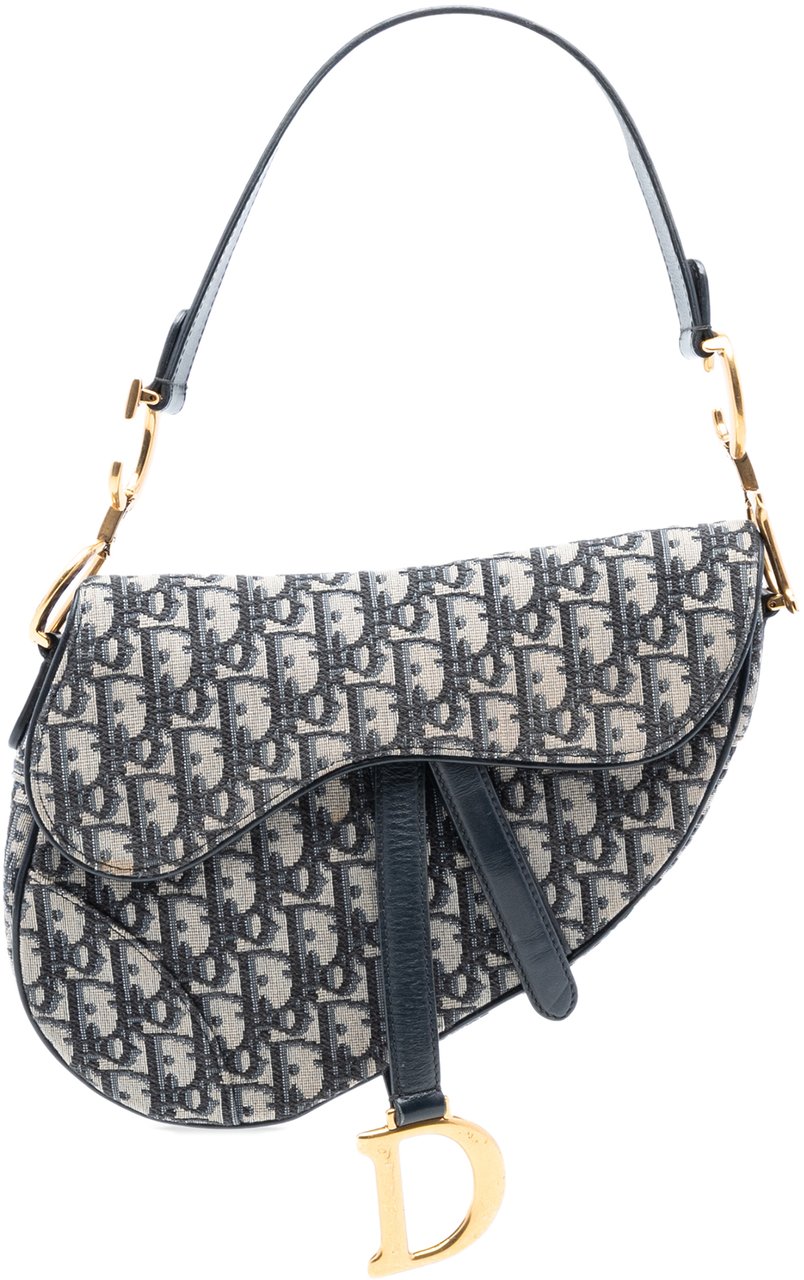 Dior Oblique Canvas Saddle Bag Blauw
