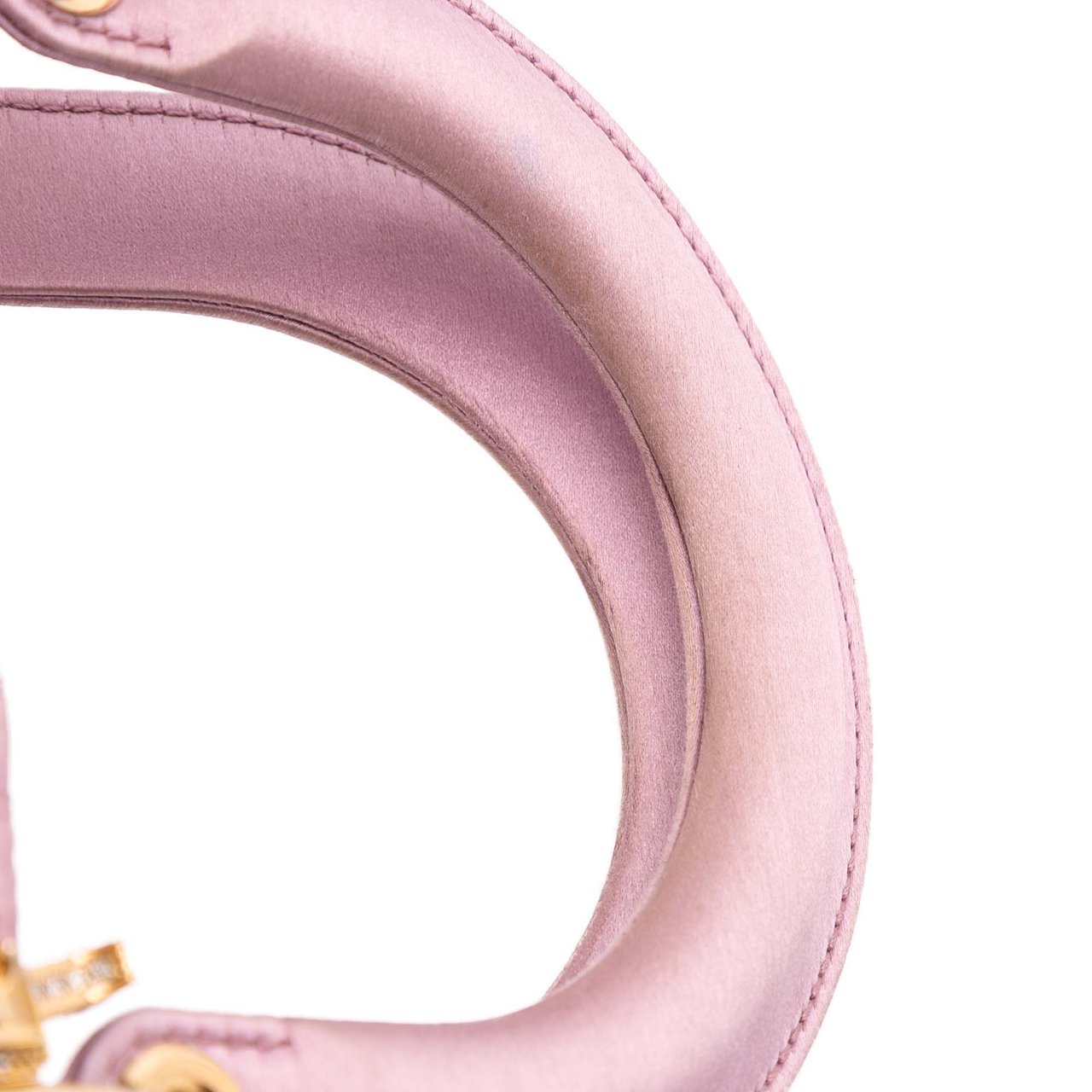Dior Small Satin Cannage Swarovski Lady Dior Roze