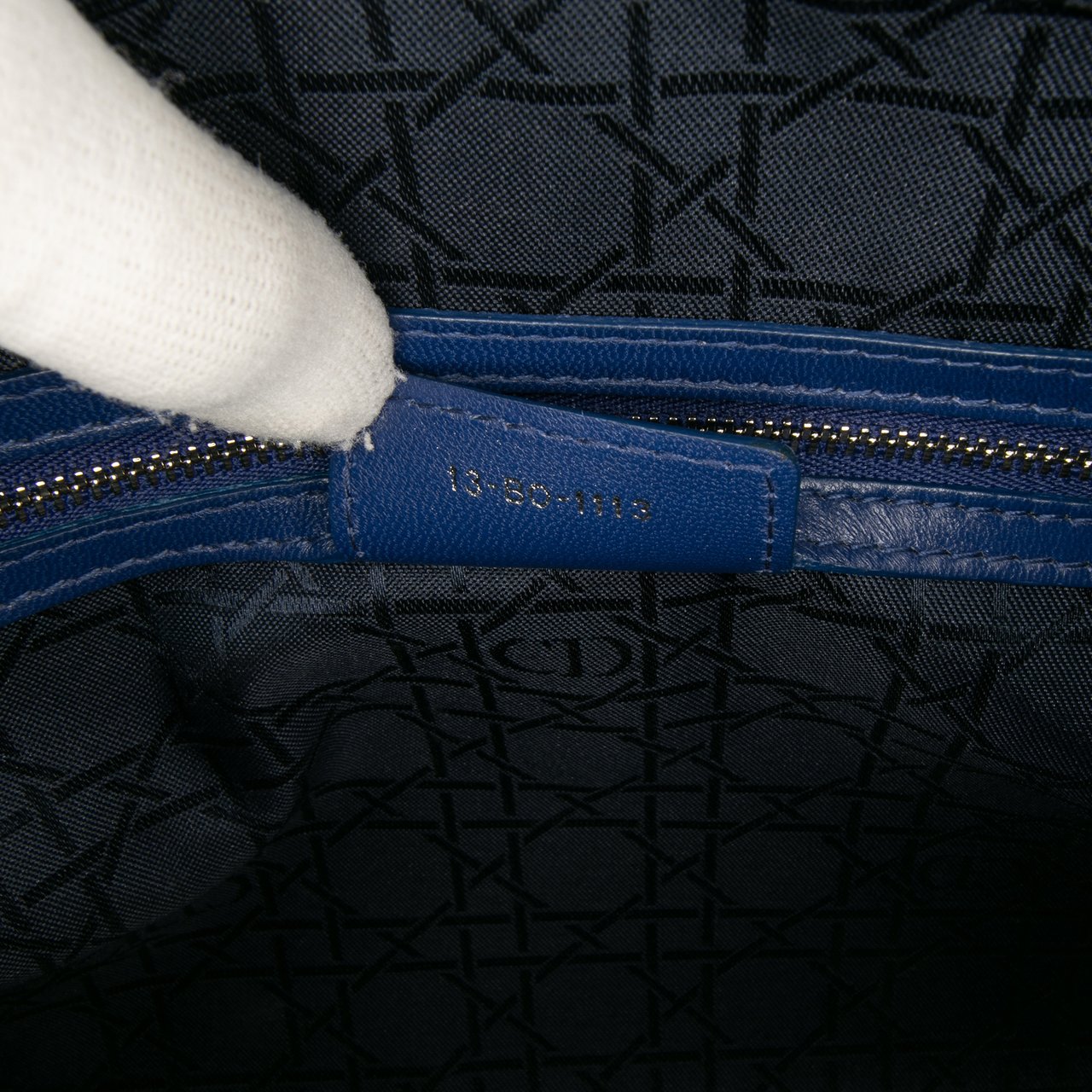 Dior Large Lambskin Cannage Lady Dior Blauw
