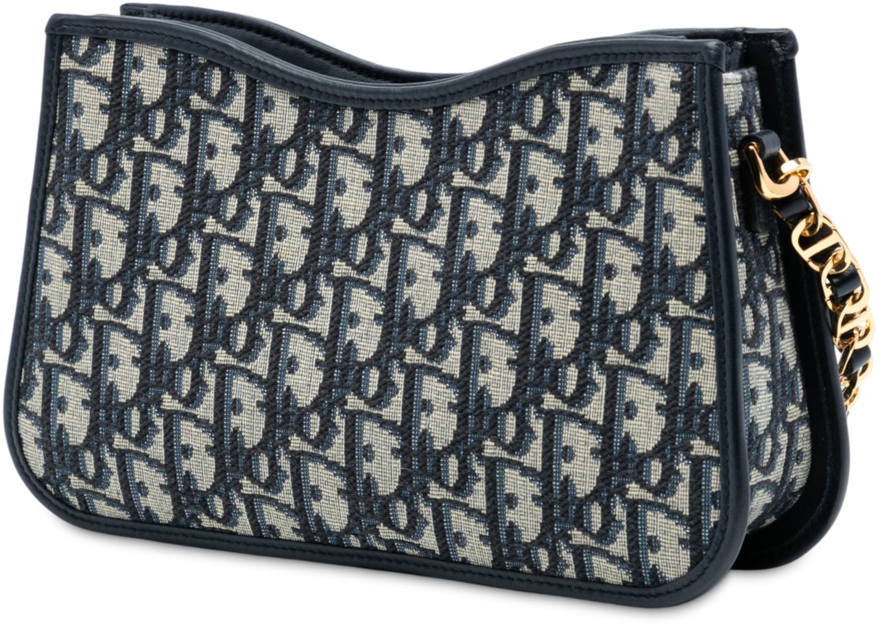 Dior Mini Oblique Canvas CD Signature Hobo Blauw