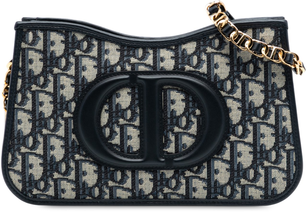 Dior Mini Oblique Canvas CD Signature Hobo Blauw