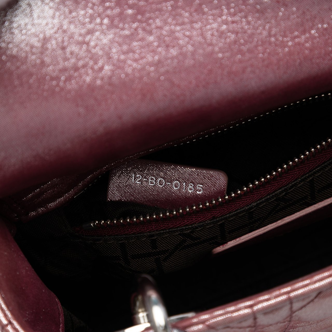Dior Mini Iridescent Lambskin Cannage Lady Dior Roze