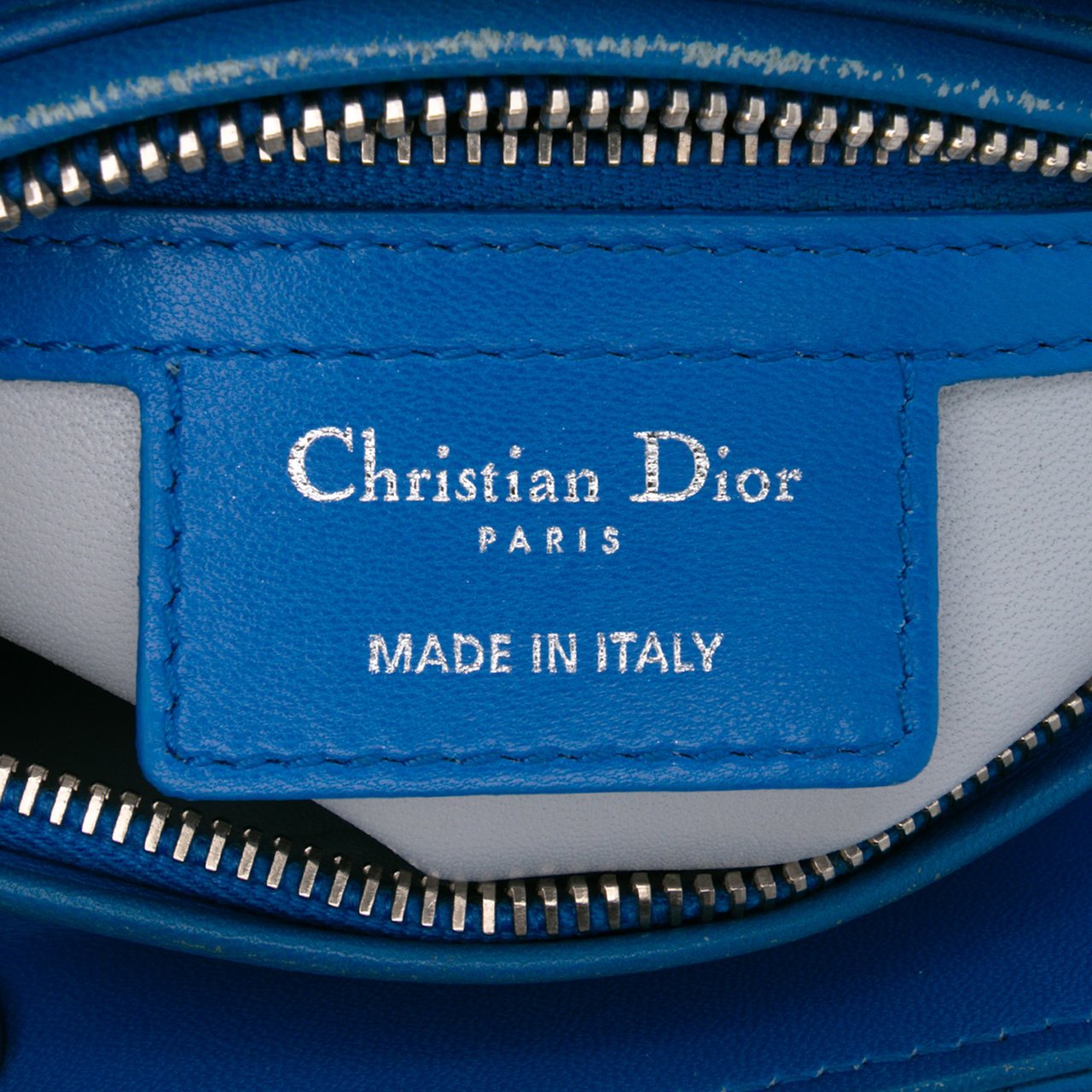 Dior Medium Bicolor Lambskin Cannage Lady Dior Blauw