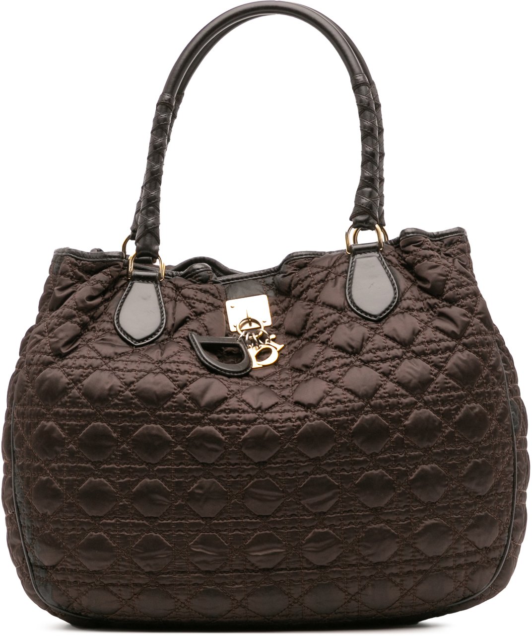 Dior Nylon Cannage Lovely Shopper Tote Bruin