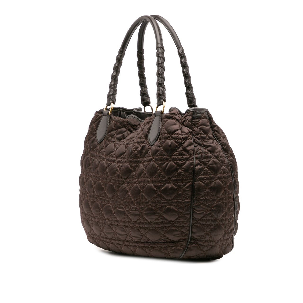 Dior Nylon Cannage Lovely Shopper Tote Bruin
