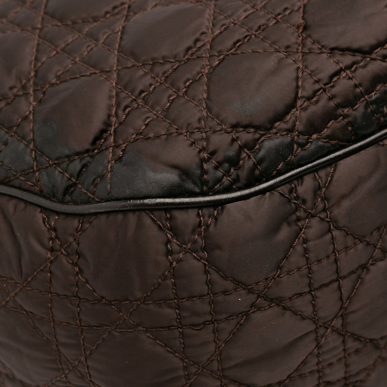 Dior Nylon Cannage Lovely Shopper Tote Bruin