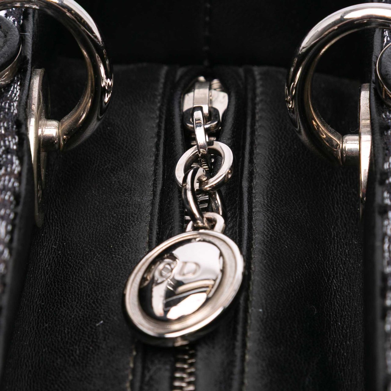 Dior Medium Velvet and Canvas Lady Dior Zwart