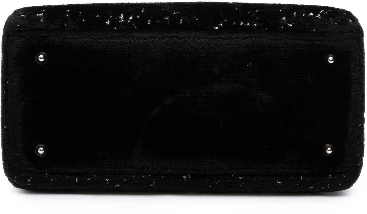 Dior Medium Velvet and Canvas Lady Dior Zwart
