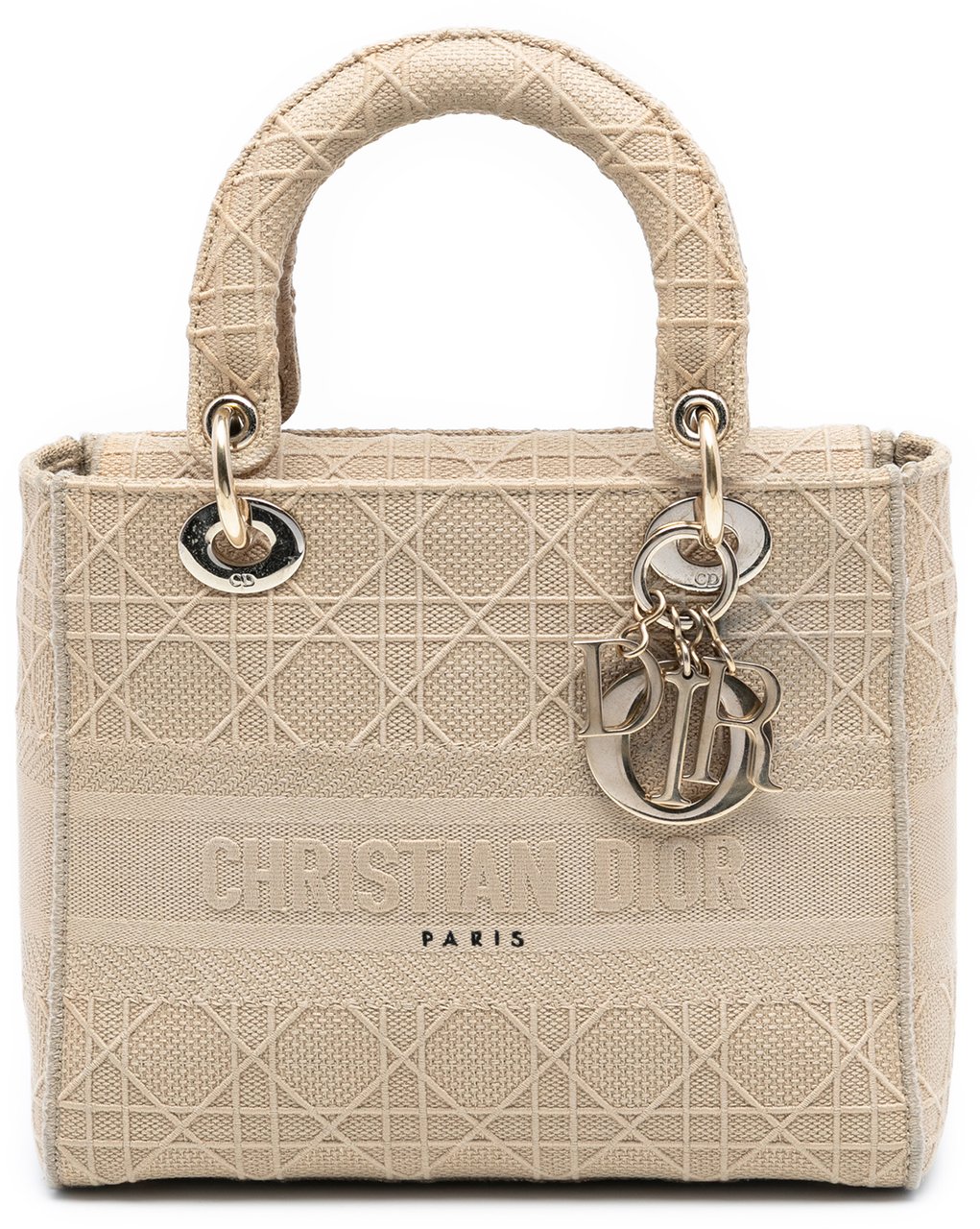 Dior Medium Canvas Cannage Lady D Lite Bruin