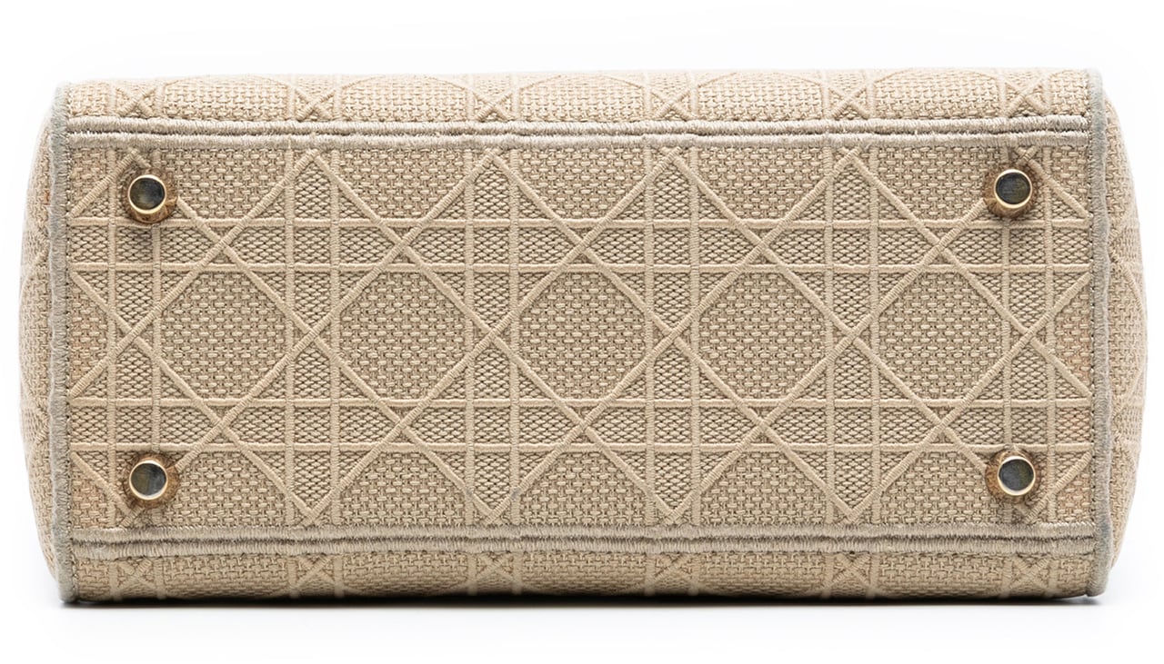 Dior Medium Canvas Cannage Lady D Lite Bruin