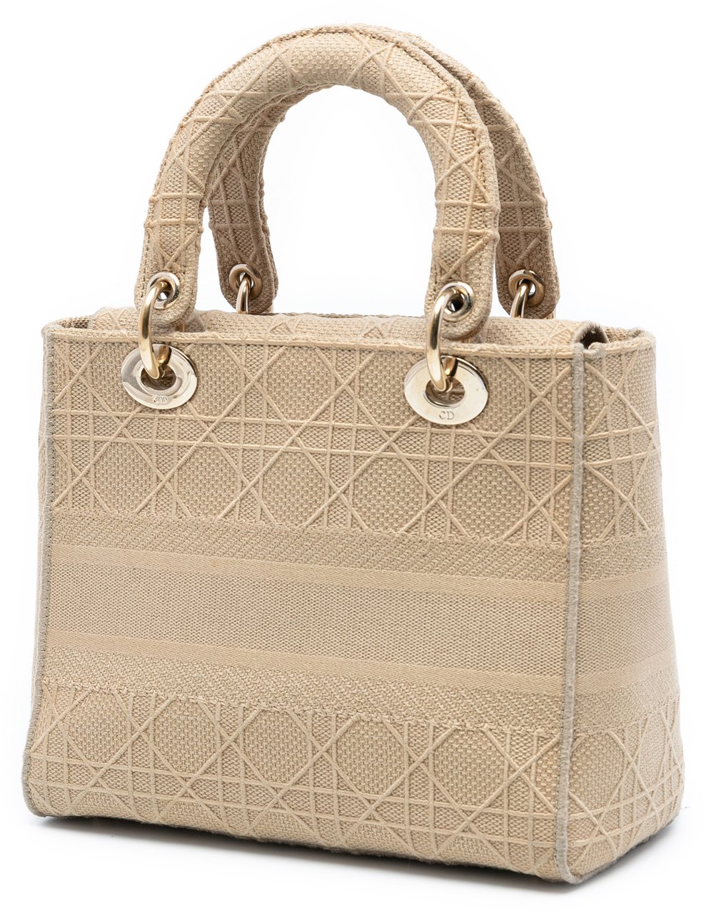 Dior Medium Canvas Cannage Lady D Lite Bruin