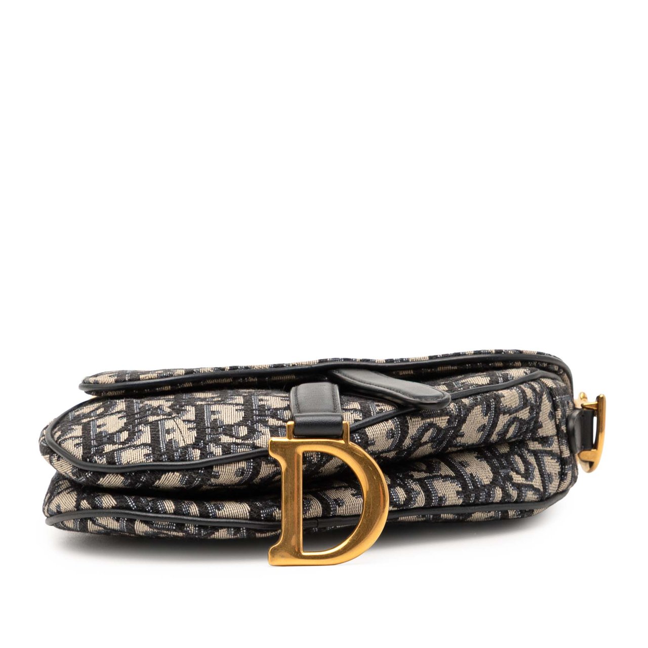 Dior Mini Oblique Canvas Saddle Bag Blauw