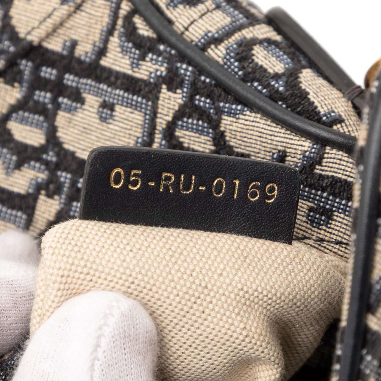 Dior Mini Oblique Canvas Saddle Bag Blauw