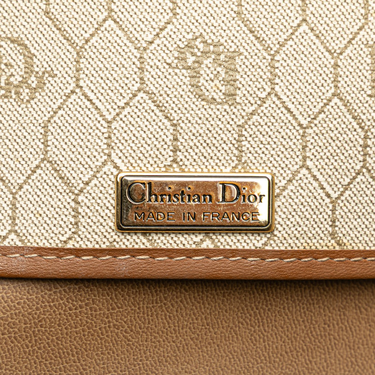 Dior Honeycomb Coated Canvas Crossbody Bruin