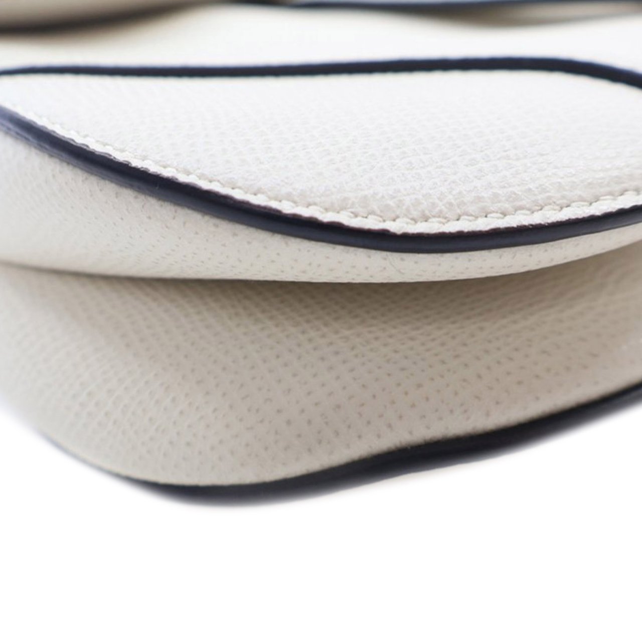 Dior Mini Grained Calfskin Saddle Bag Wit