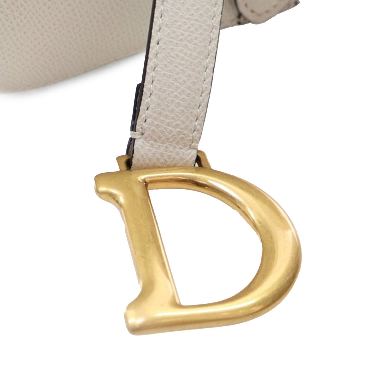 Dior Mini Grained Calfskin Saddle Bag Wit