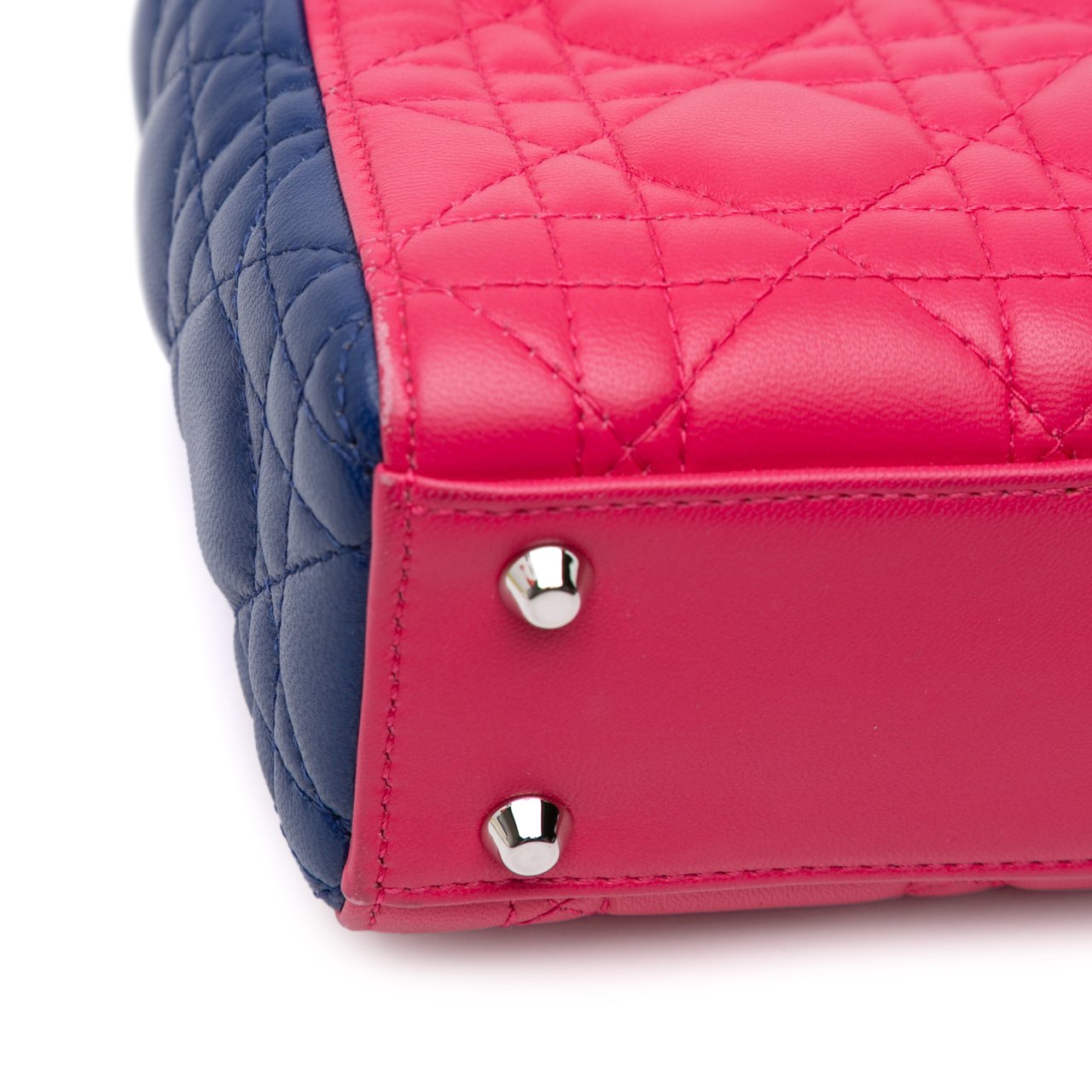 Dior Mini Tricolor Lambskin Cannage Lady Dior Roze