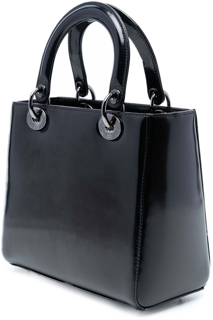 Dior Medium Patent Lady Dior Zwart