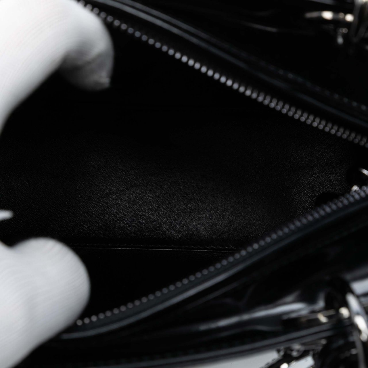 Dior Medium Patent Lady Dior Zwart