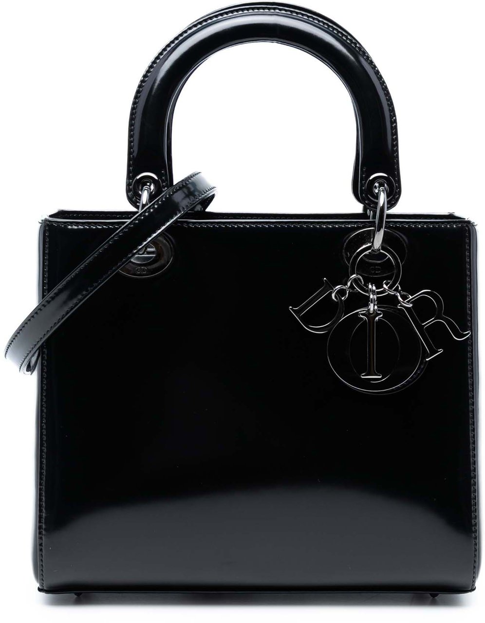 Dior Medium Patent Lady Dior Zwart