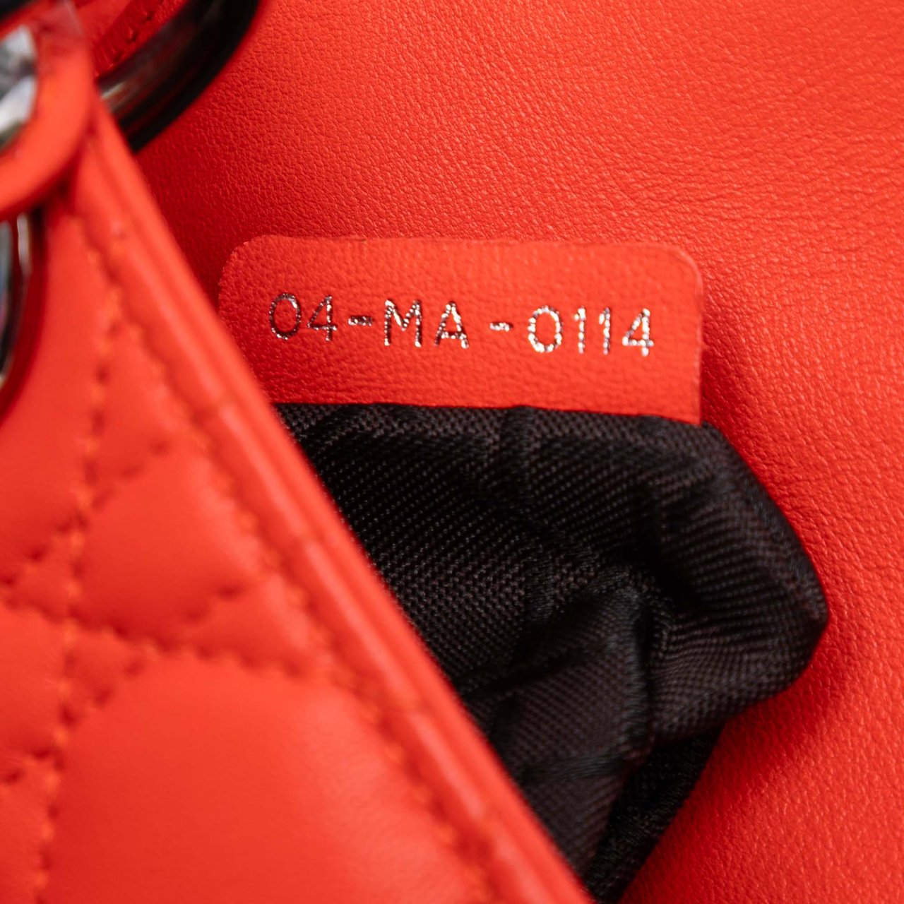 Dior Mini Lambskin Cannage Lady Dior Oranje
