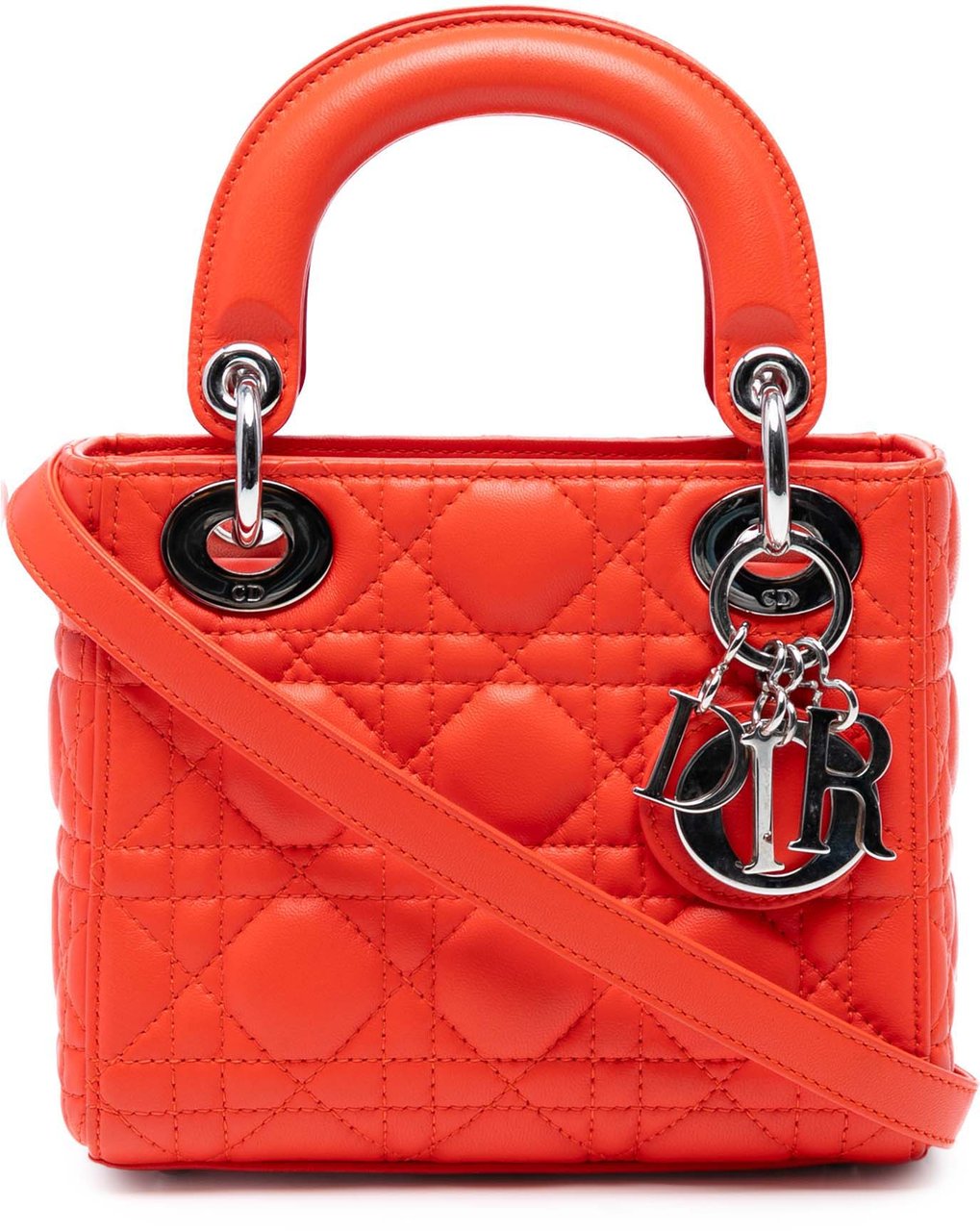 Dior Mini Lambskin Cannage Lady Dior Oranje