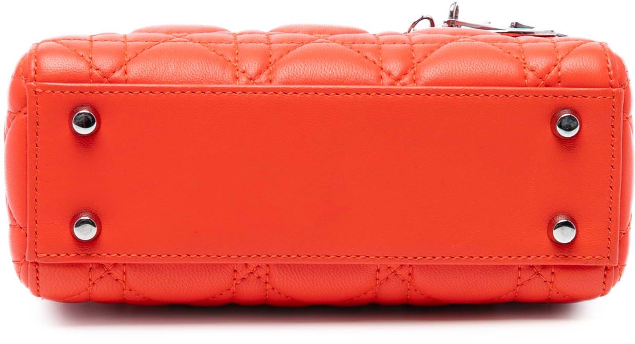 Dior Mini Lambskin Cannage Lady Dior Oranje