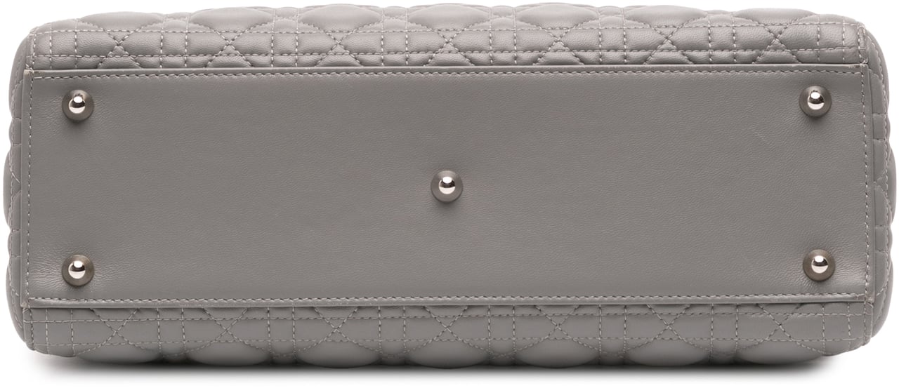 Dior Large Lambskin Cannage Lady Dior Grijs