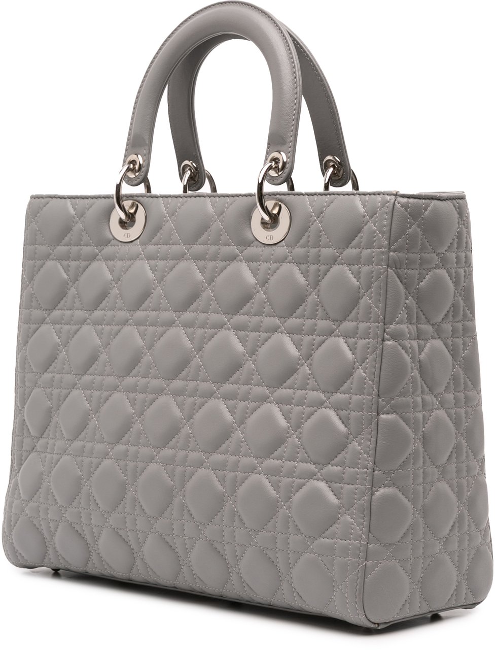 Dior Large Lambskin Cannage Lady Dior Grijs