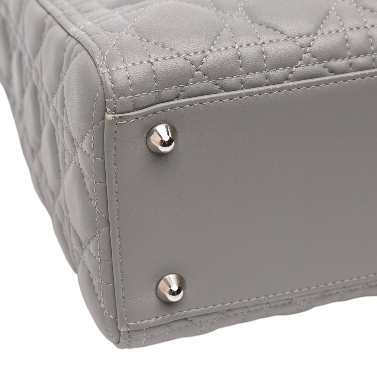 Dior Large Lambskin Cannage Lady Dior Grijs
